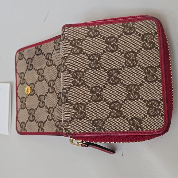 Gucci bifold monogram and red leather wallet - Picture 3 of 8
